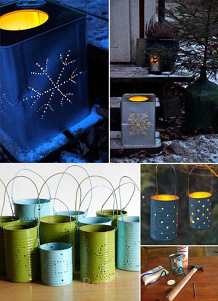 آموزش درست کردن فانوس با قوطی های خالی روغن و کنسرو